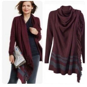 Port Fringe Wrap Sweater